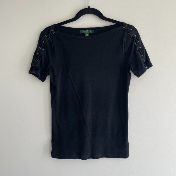 vintage Ralph Lauren lace up t-shirt - Picture 1 of 3